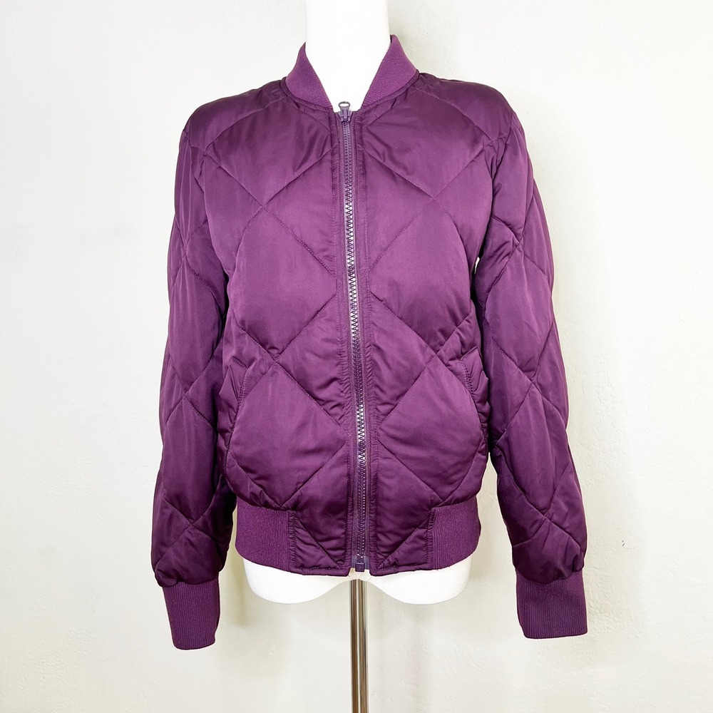 Universal Standard Purple Quilted Puffer Bomber Jacket Full‎ Zip Size 4XS = XS